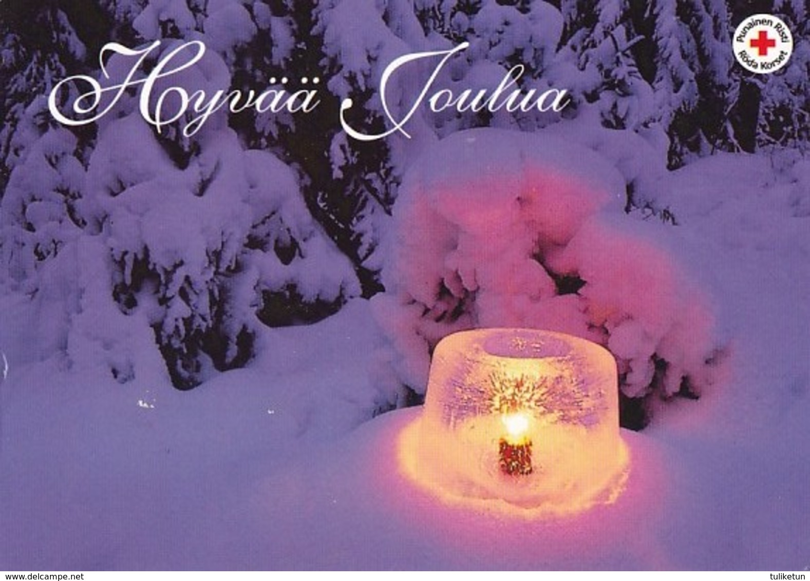 Winter Scene - Landscape - Candle Ice Lantern - Red Cross - Suomi Finland - Itella Post Oy - Postage Payed - Cruz Roja