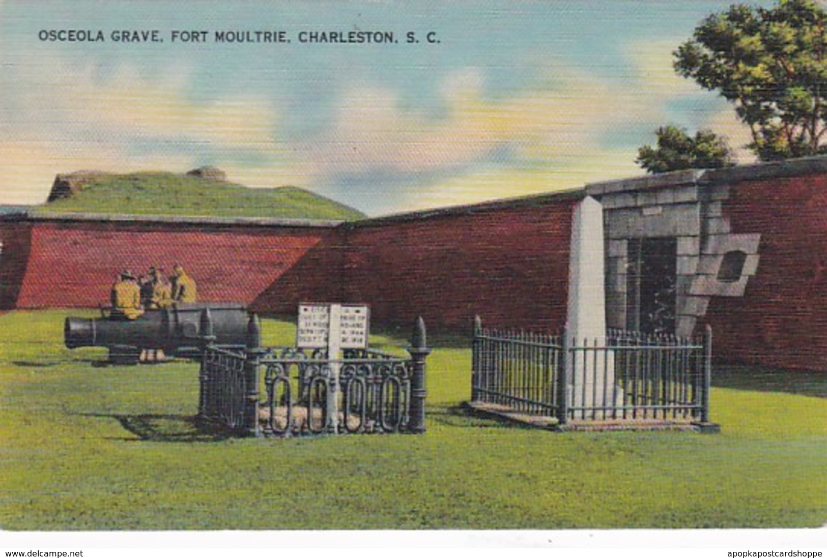 South Carolina Charleston Fort Moultrie Seminole Indian Chief Osceola Grave - Charleston