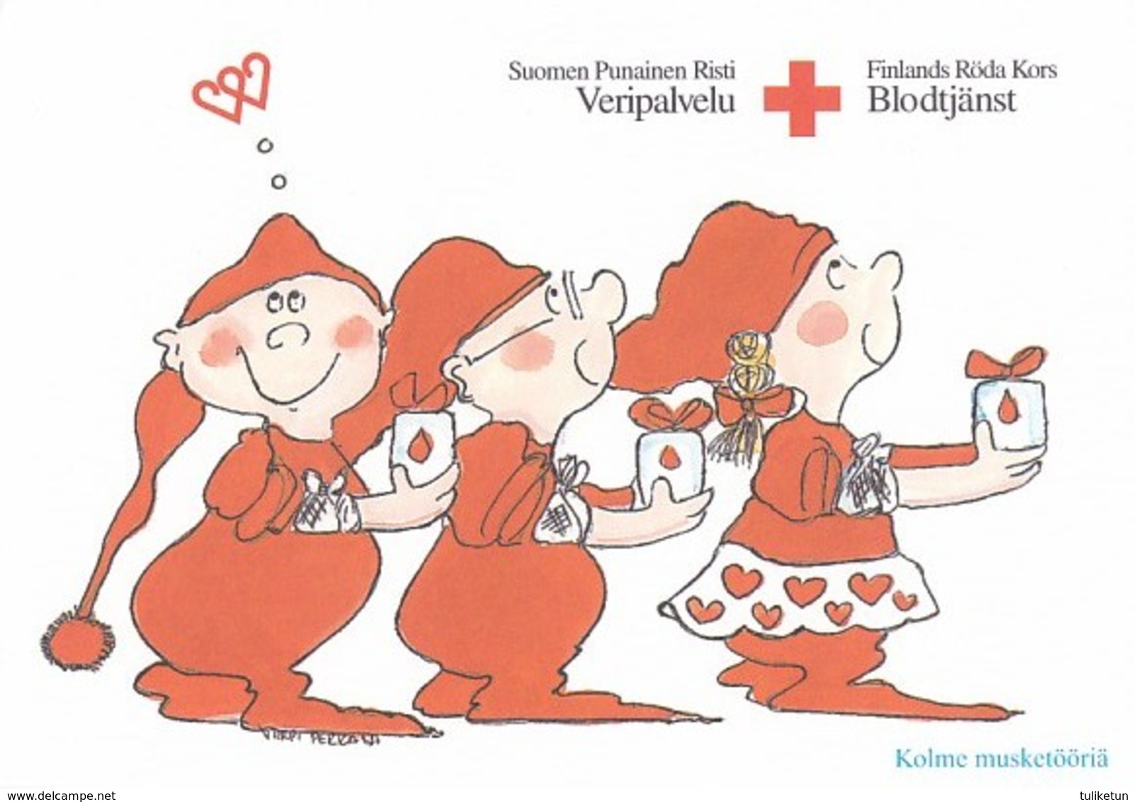 Gnomes Are Giving Blood Donation Gifts - Virpi Pekkala - Red Cross - Invitation Card For Blood Donation - Croix-Rouge