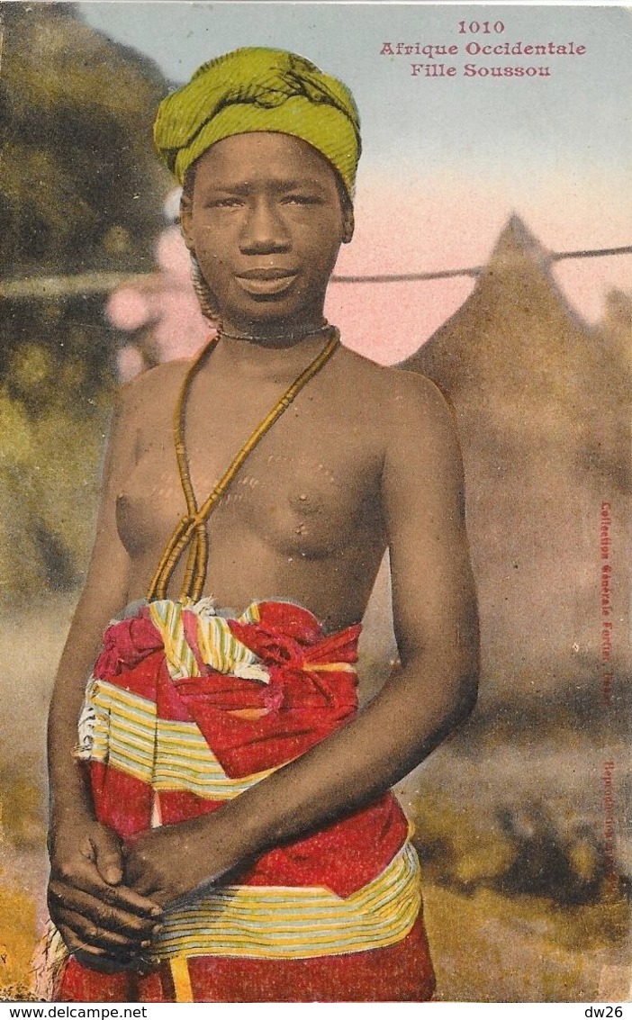 Afrique Occidentale - Femme, Fille Soussou - Collection Fortier, Carte Colorisée N° 1010 Non Circulée - Afrique