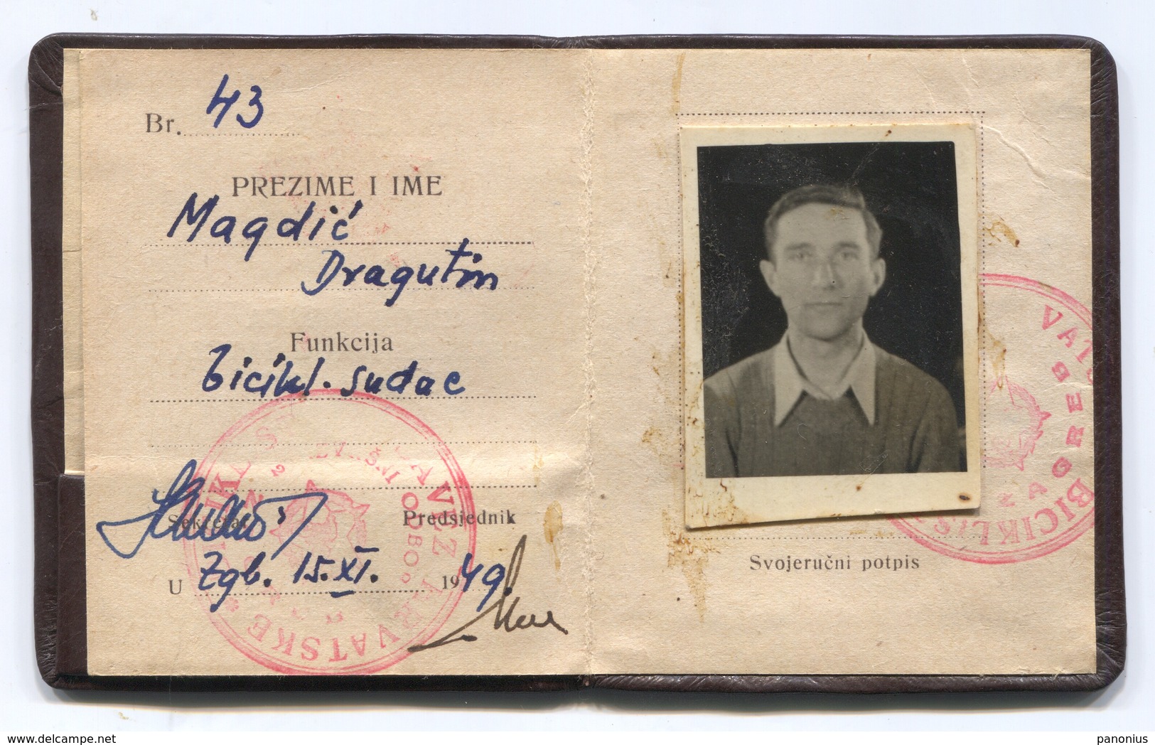 Cycling, Fahrrad, Bicicletta, Bike - Yugoslavia Federation, Referee Legitimacy 1949. Judiciary - Cyclisme