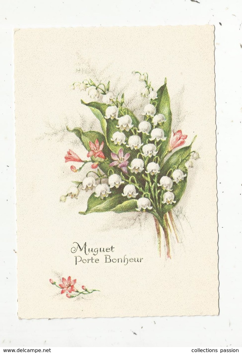 Cp, Fleurs , MUGUET Porte Bonheur , écrite ,ed. Coloprint 9365 - Fleurs