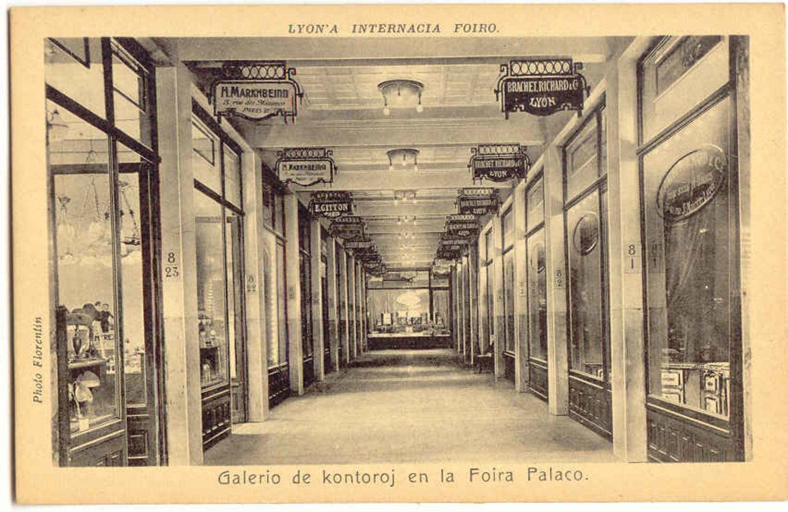 8 postkartoj INTERNACIA FOIRO Lyon 1917. Esperanto.