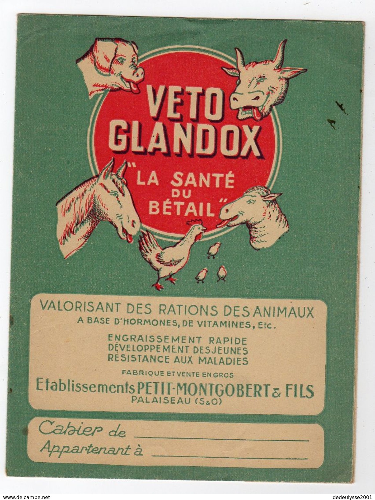 Sept17  79238      Protège Cahier    Veto Glandox    Ets Petit  Palaiseau - Autres & Non Classés