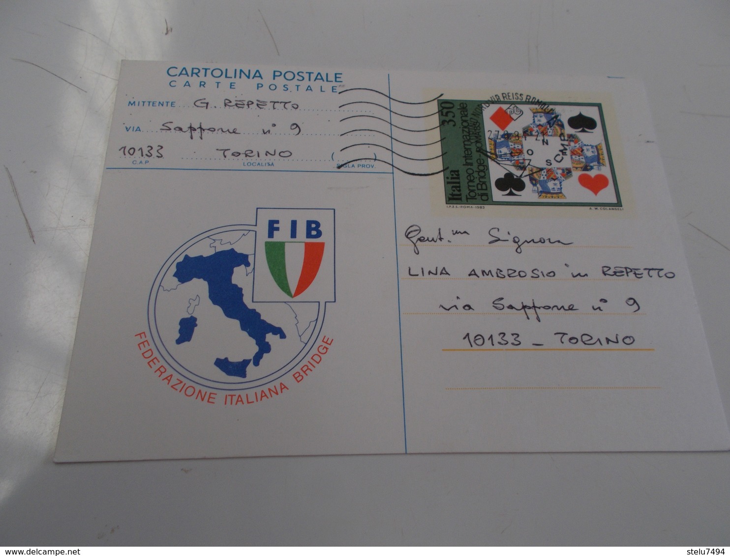 B710   Cartolina Postale Federazione Italiana Bridge - Carte Da Gioco