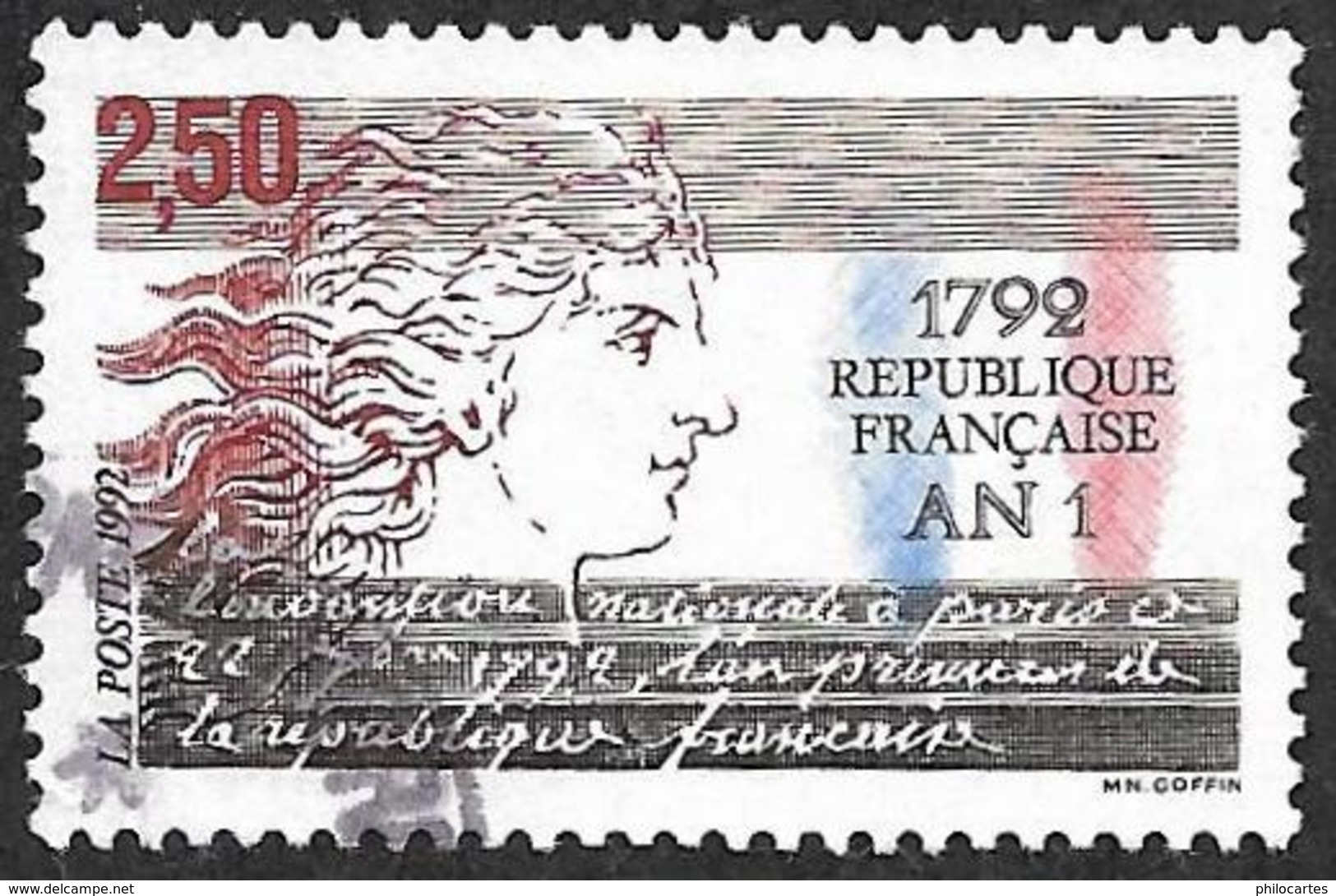 FRANCE  1992  -  Y&T  2771  -  An 1° De La Republique -  Oblitéré - Usados