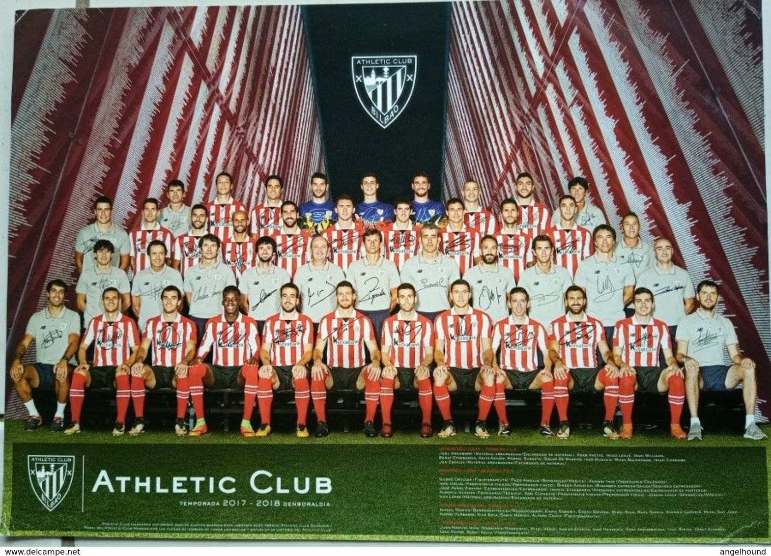 Bilbao Athletic Club Team Photo 2017 / 2018 PP Signature - Autres & Non Classés