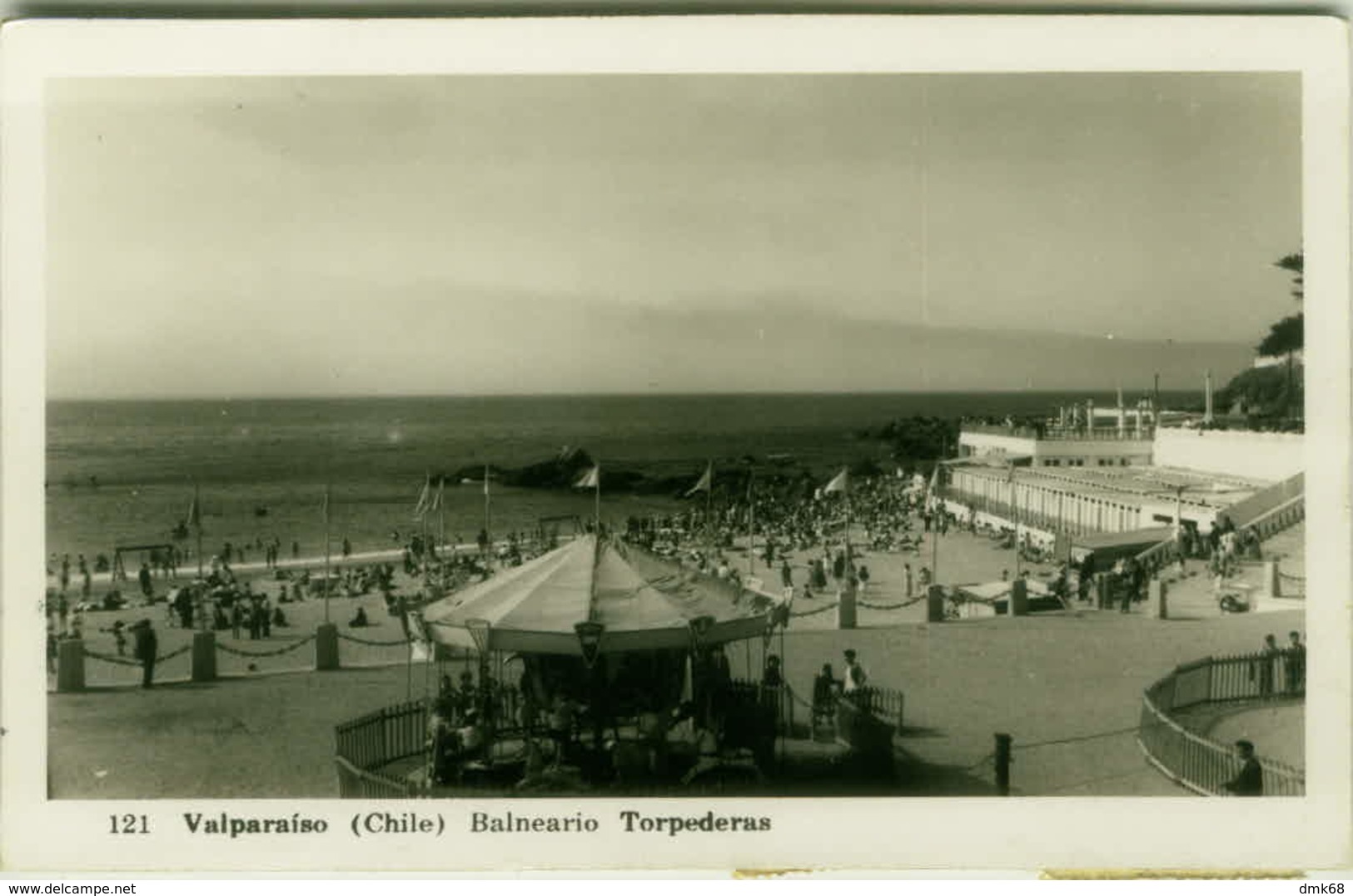 CHILE - VALPARAISO - BALNEARIO TORPEDERAS - RPPC POSTCARD 1950s  - STAMPS  (BG1936) - Chili