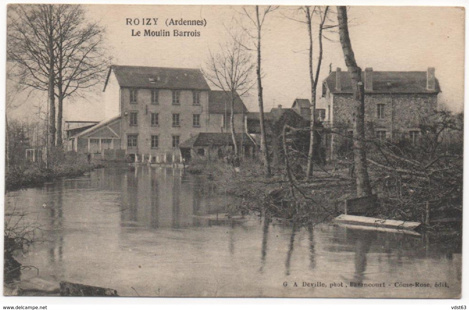 08 ROIZY Le MOULIN BARROIS / G. A. Deville, Photo, Bazancourt / Côme Rose Editeur / Ardennes - Autres & Non Classés