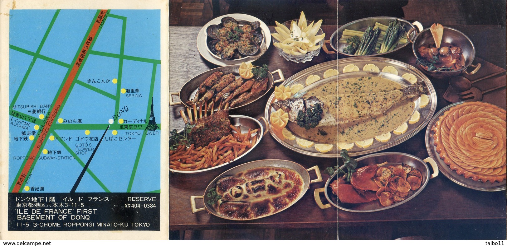 Japon - Tokyo - Document Publicitaire Dépliant Du Restaurant :" Ile De France " - André Pachon - Autres & Non Classés