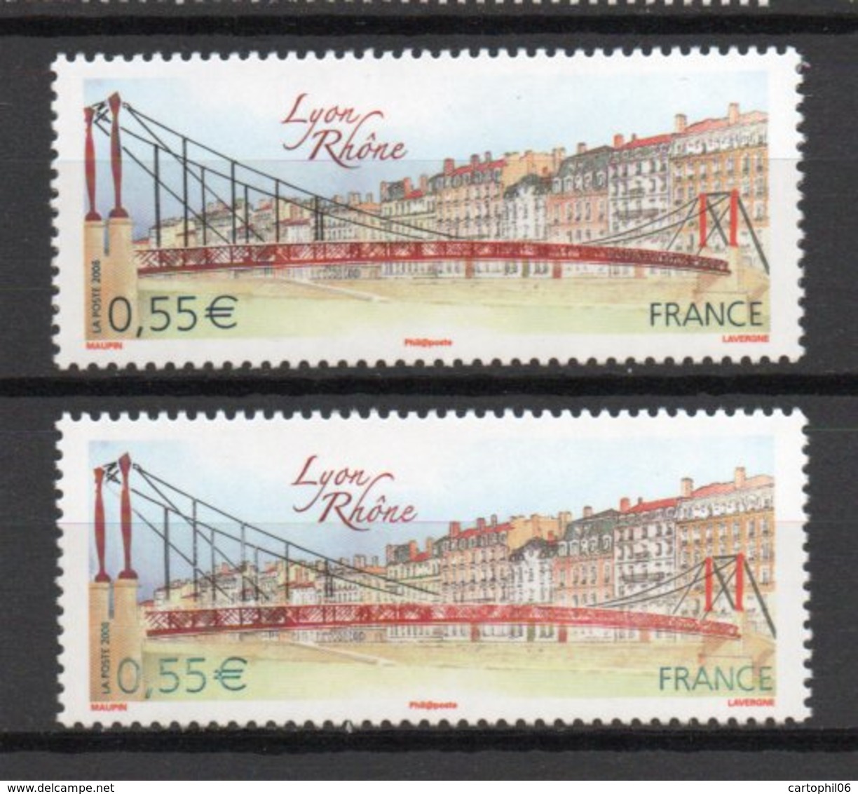 - FRANCE Variété 4155a - 0,55 € Lyon 2008 - IMPRESSION DÉPOUILLÉE - - Neufs