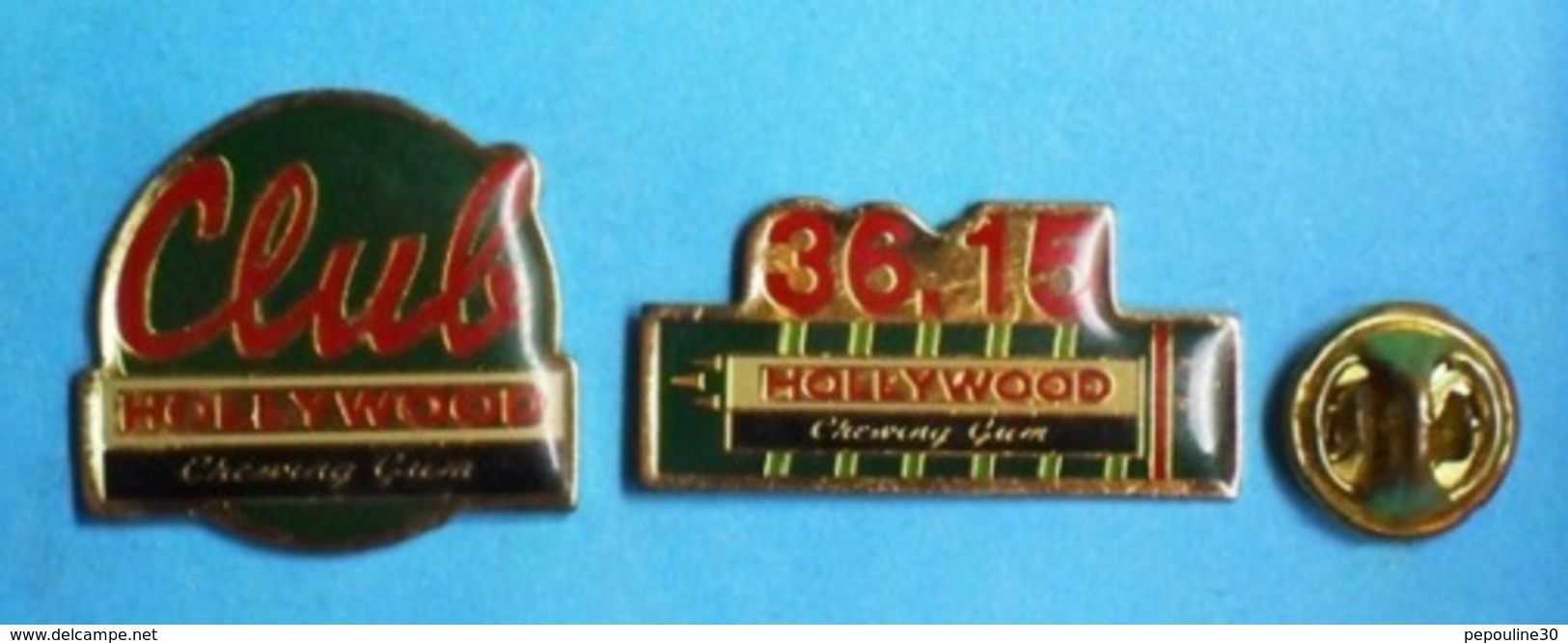 2 PIN'S  //  ** CLUB 3615 / HOLLYWOOD CHEWING GUM ** - Levensmiddelen