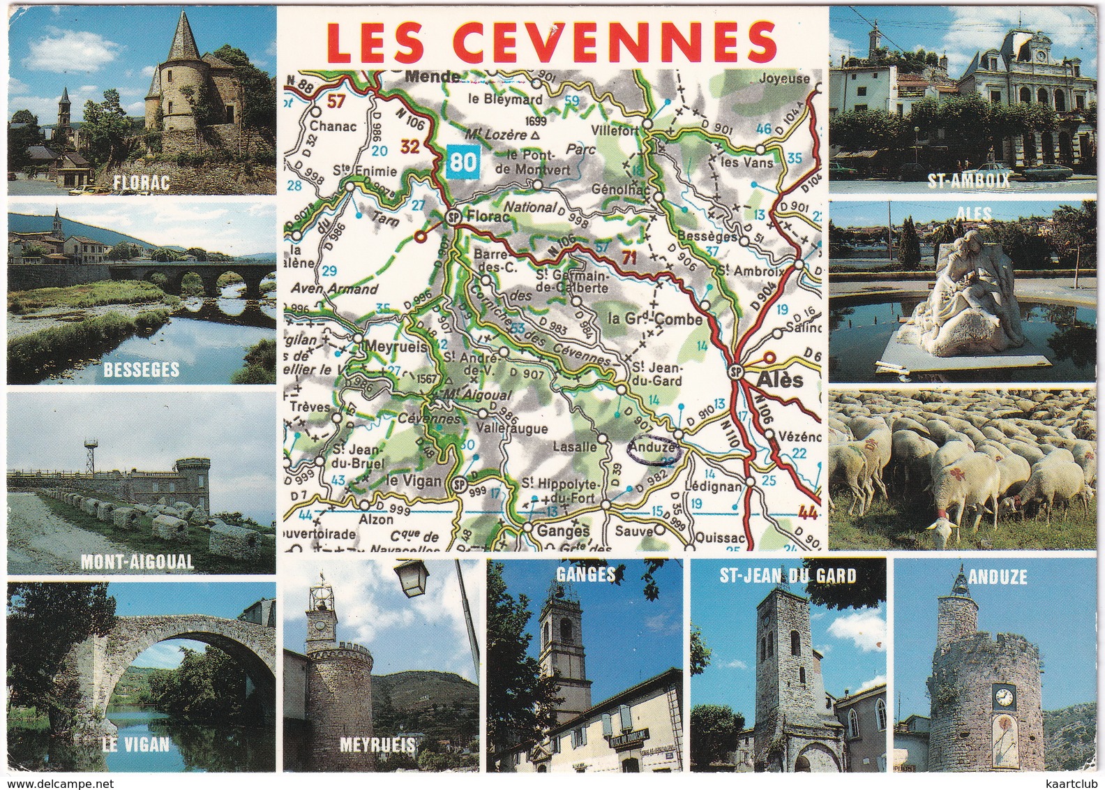 Les Cevennes - D'après Carte Michelin 999 -  ( Mende, Florac, Alès Etc. - France) - Andere & Zonder Classificatie