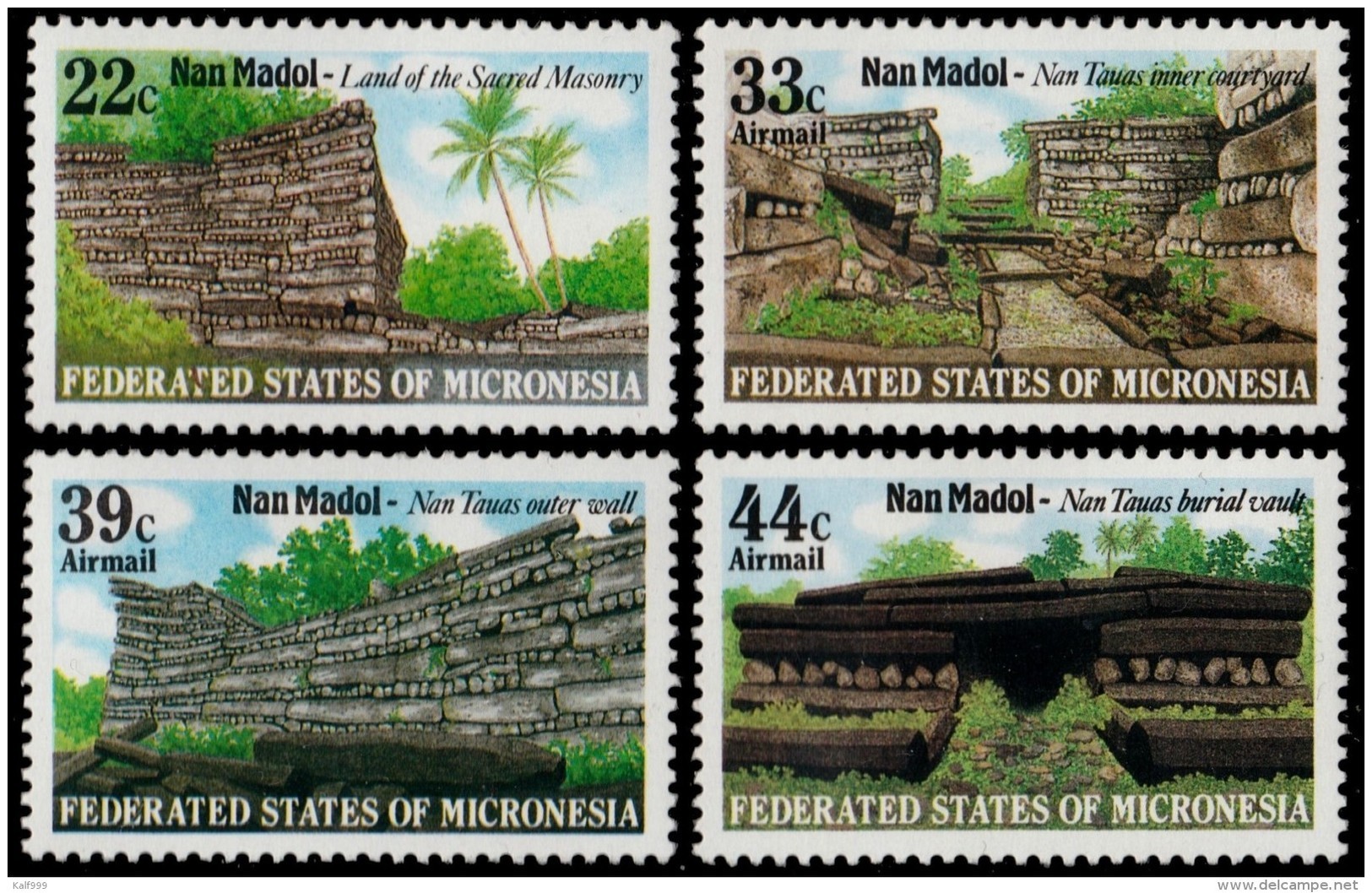 ~~~ Micronesia 1985 - Nan Madol Ruines - Mi. 45/48  ** MNH ~~~ - Micronesië