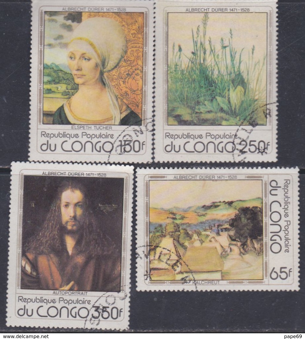 Congo N° 520 / 23 O 450ème Anniversaire De La Mort D'Albrecht Dürer,   Les 4  Valeurs Oblitérations Légères Sinon TB - Usados