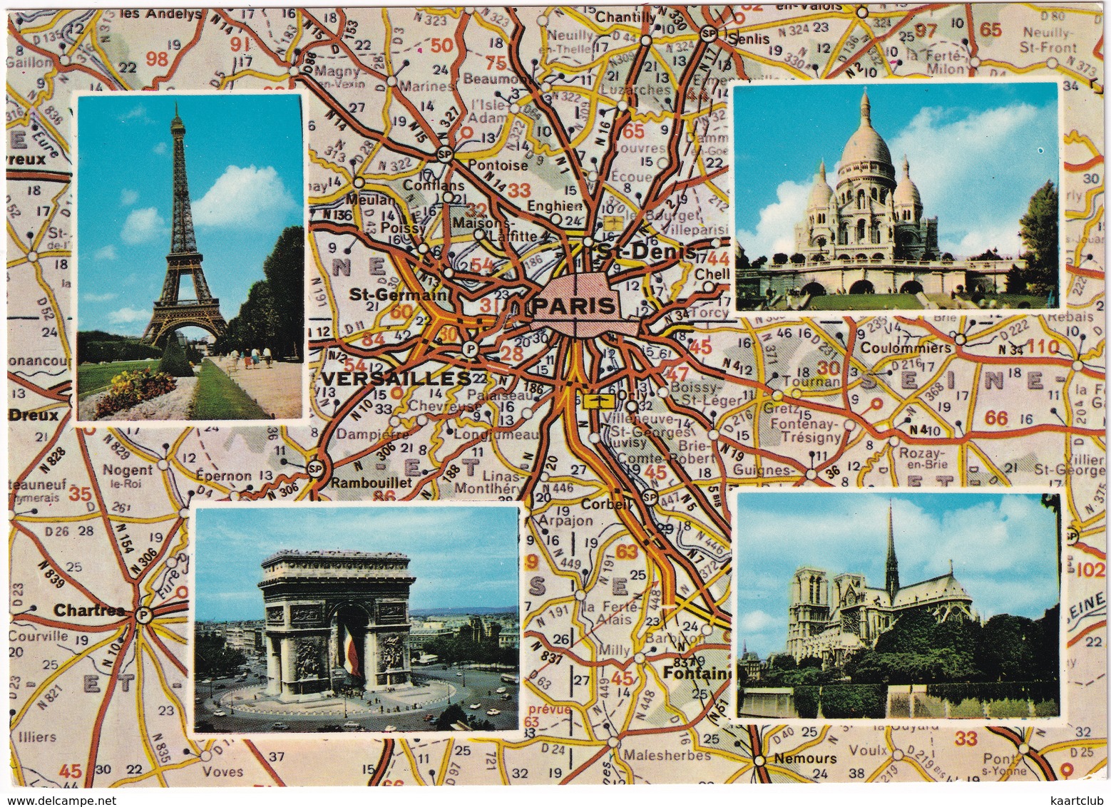 Paris - D'après Carte Michelin  No. 989 -  ( Eifel, Sacré-Coeur, L'Arc De Triomphe, Notre-Dame - France) - Andere & Zonder Classificatie