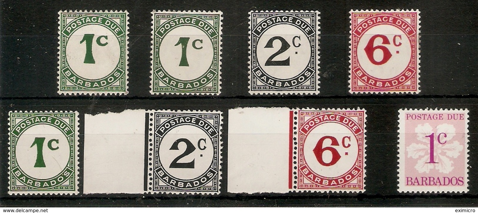BARBADOS 1950 - 1976 POSTAGE DUES LIGHTLY  MOUNTED MINT/ UNMOUNTED MINT Cat £8.70 - Barbados (...-1966)