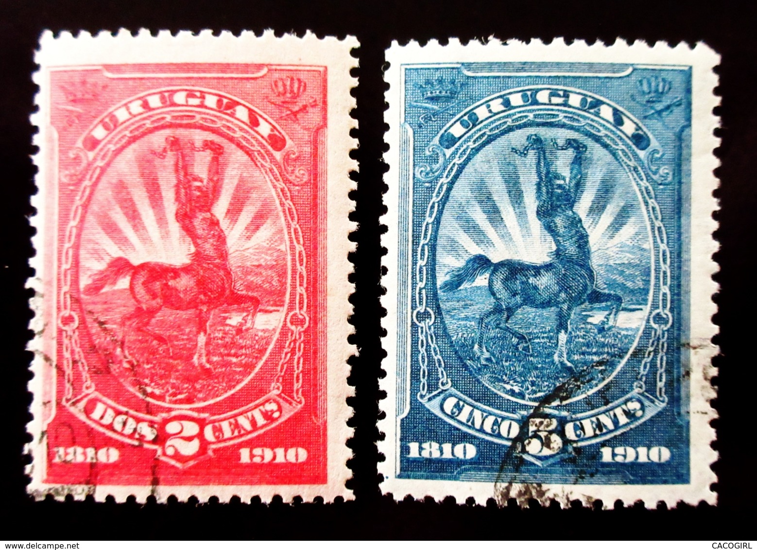 1910 Uruguay Yt 181, 182 Centaur - Uruguay