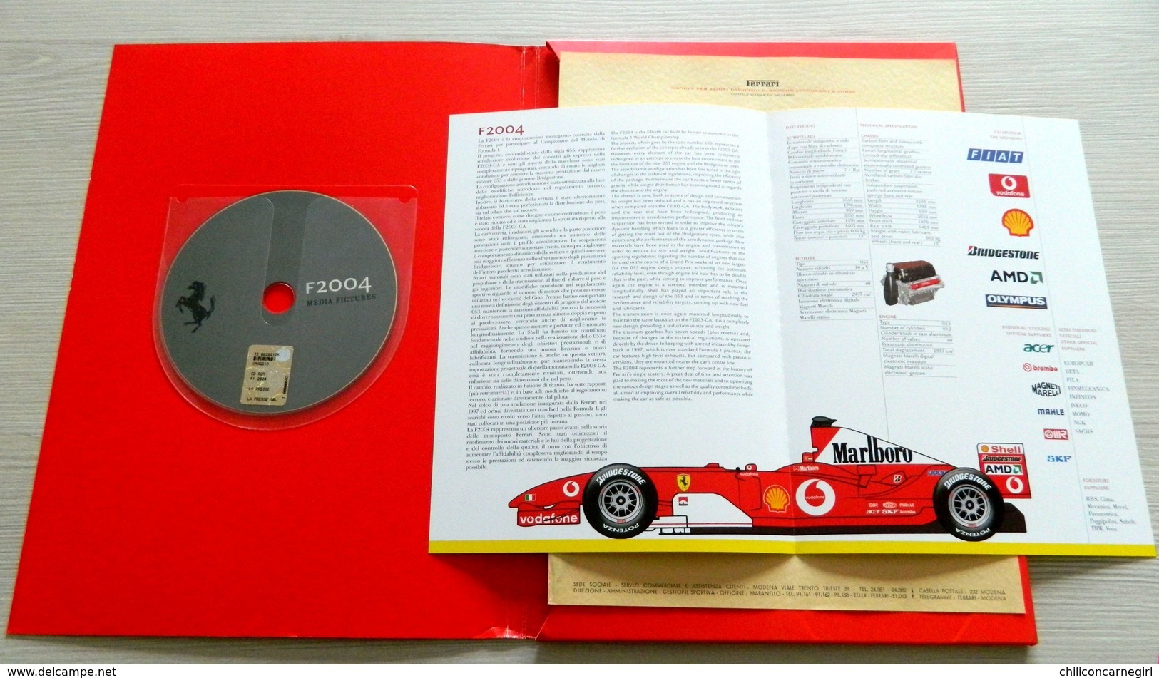 Dossier Presse 2004 - Scuderia Ferrari Marlboro - DVD - Media Pictures - Maranello - Schumacher - Barrichello - Badoer - Automobile - F1