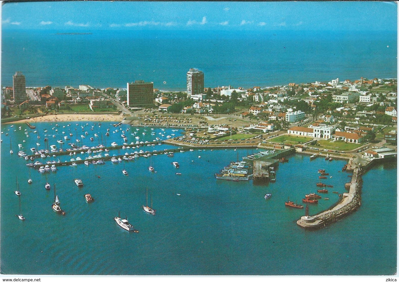 Uruguay - Punta Del Este - Harbour / Le Port / Puerto.Postcard Via Yugoslavia 1977. Nice Stamps - Uruguay