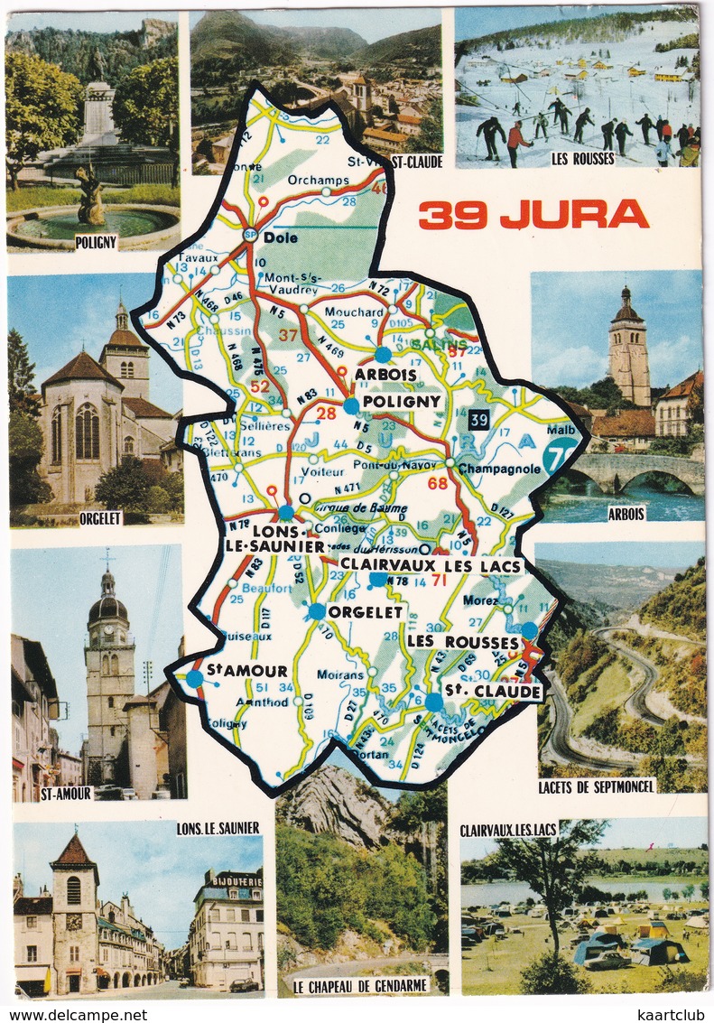 39 Jura - D'après Carte Michelin  No. 989 - (Arbois, Poligny, St Armour, St Claude Etc. - France) - Andere & Zonder Classificatie