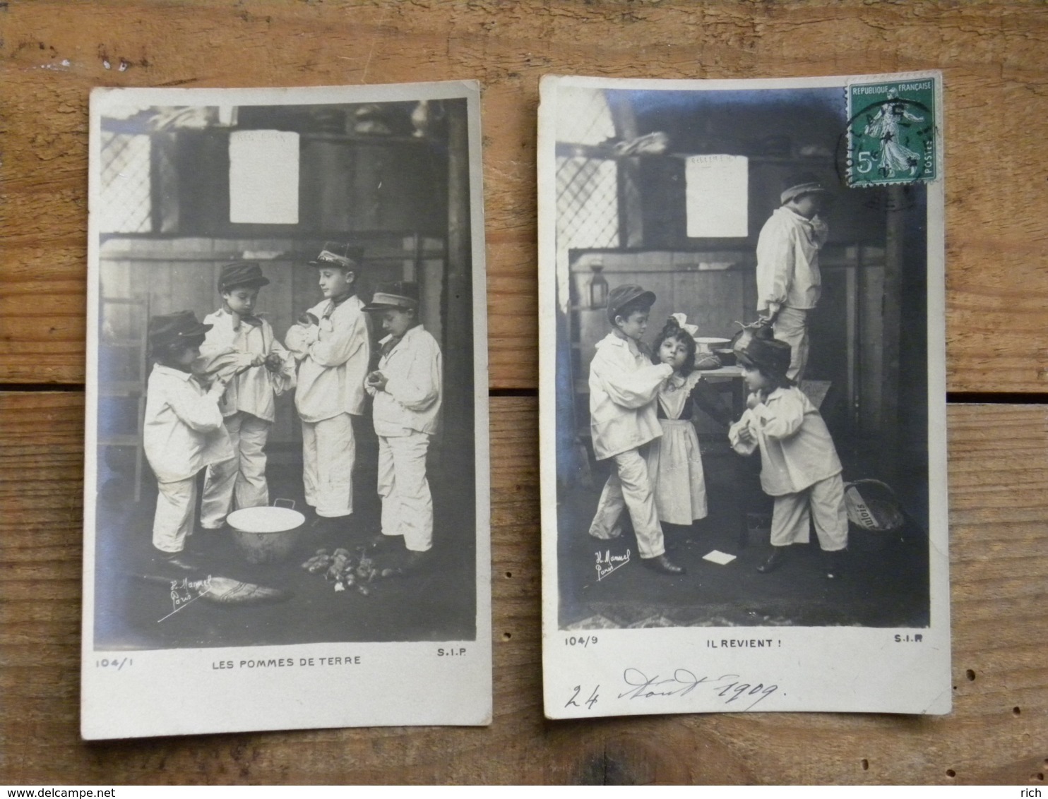 CPA Patriotique - Guerre 14/18 - Enfants Soldats - Photo Manuel Paris - Lot De 4 Cartes (série 104/1-9-10-12) - War 1914-18