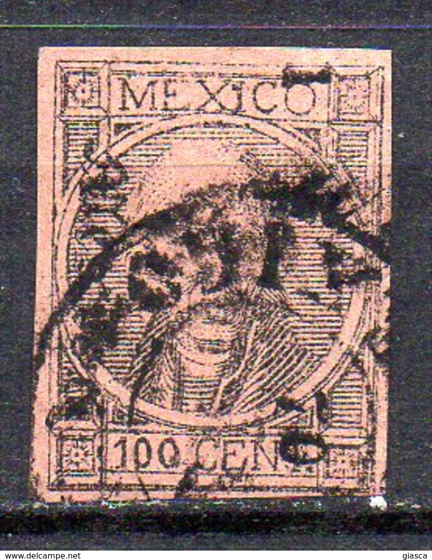 MEXICO : C088  -  1868  100 C. Used Without Dot : Fine Imperforated   -  Yvert  € 130 - Messico