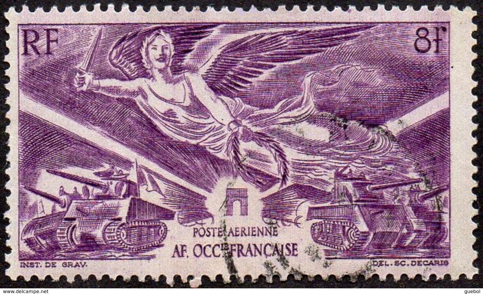 Anniversaire De La Victoire. Détail De La Série.  AOF N° PA 4 Obl. - 1946 Anniversaire De La Victoire