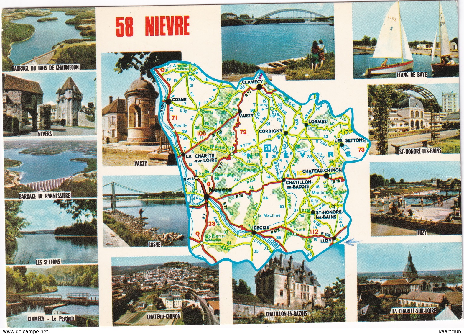 58 Nievre - D'après Carte Michelin  No. 989 - (Cosny, Varzy, Luzy, Nevers Etc. - France) - Andere & Zonder Classificatie