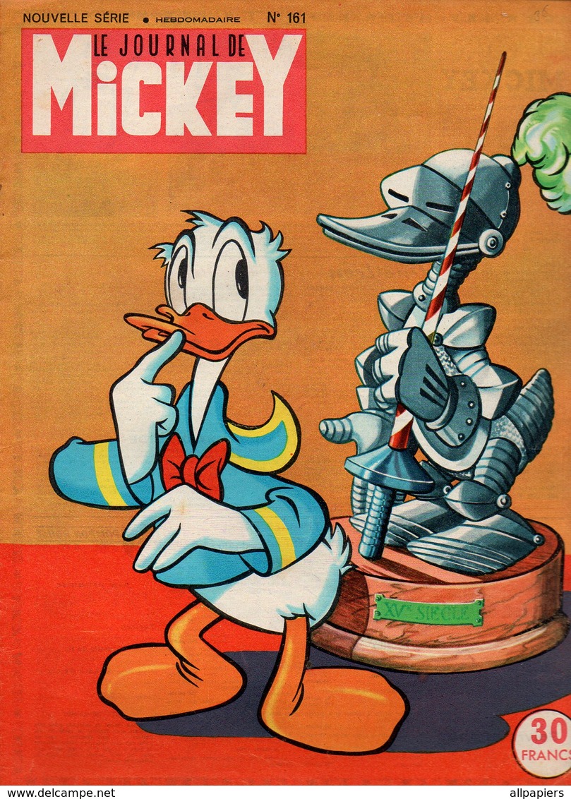 Le Journal De Mickey N°161 Bobby Et Nanette - Mickey Roi De Métropolie - Le Félin Géant - Une Chance Inespérée De 1955 - Journal De Mickey