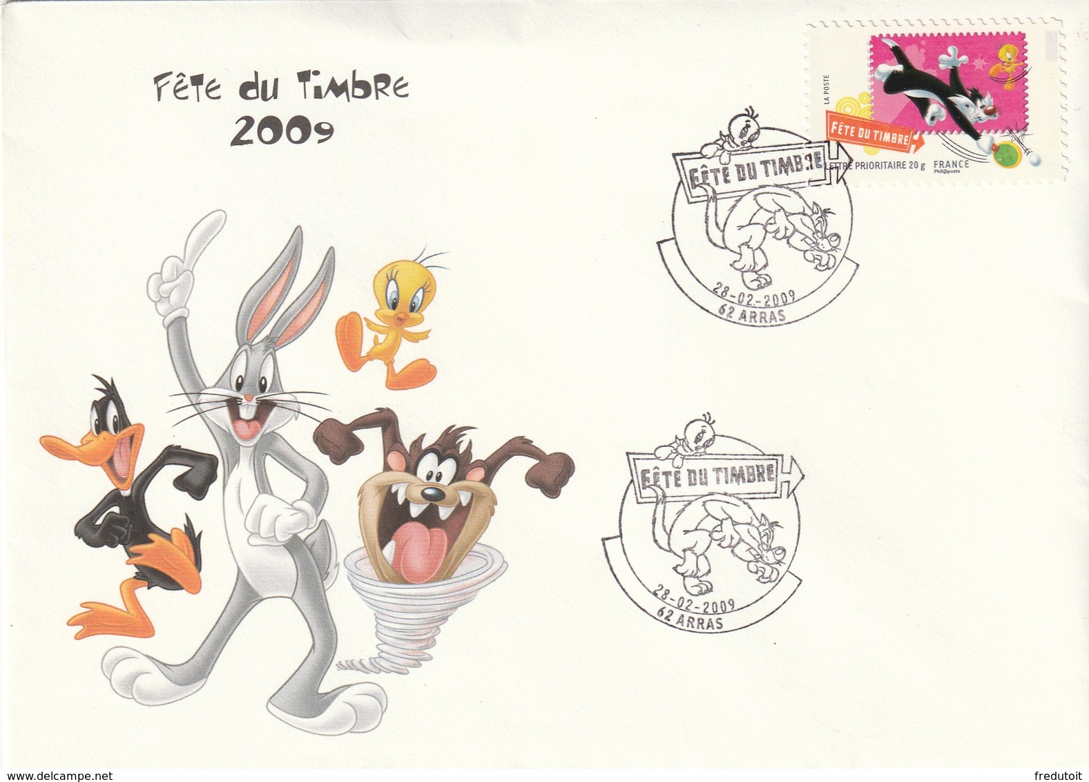 FDC - 2009 - FETE Du TIMBRE - Looney Tunes - Arras (62) - 2000-2009