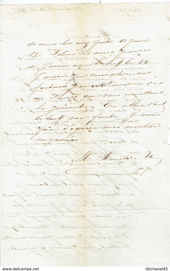 THILDONCK - Brief Van 26/8/1847 Verzonden Door Koerier Van THILDONCK Naar LIEGE - Getekend Dames Ursulines Van THILDONCK - 1830-1849 (Belgique Indépendante)