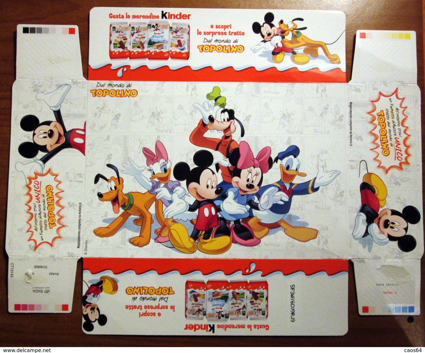 SCATOLA BOX MERENDINE KINDER ITALY DAL MONDO DI TOPOLINO DISNEY - Autres & Non Classés