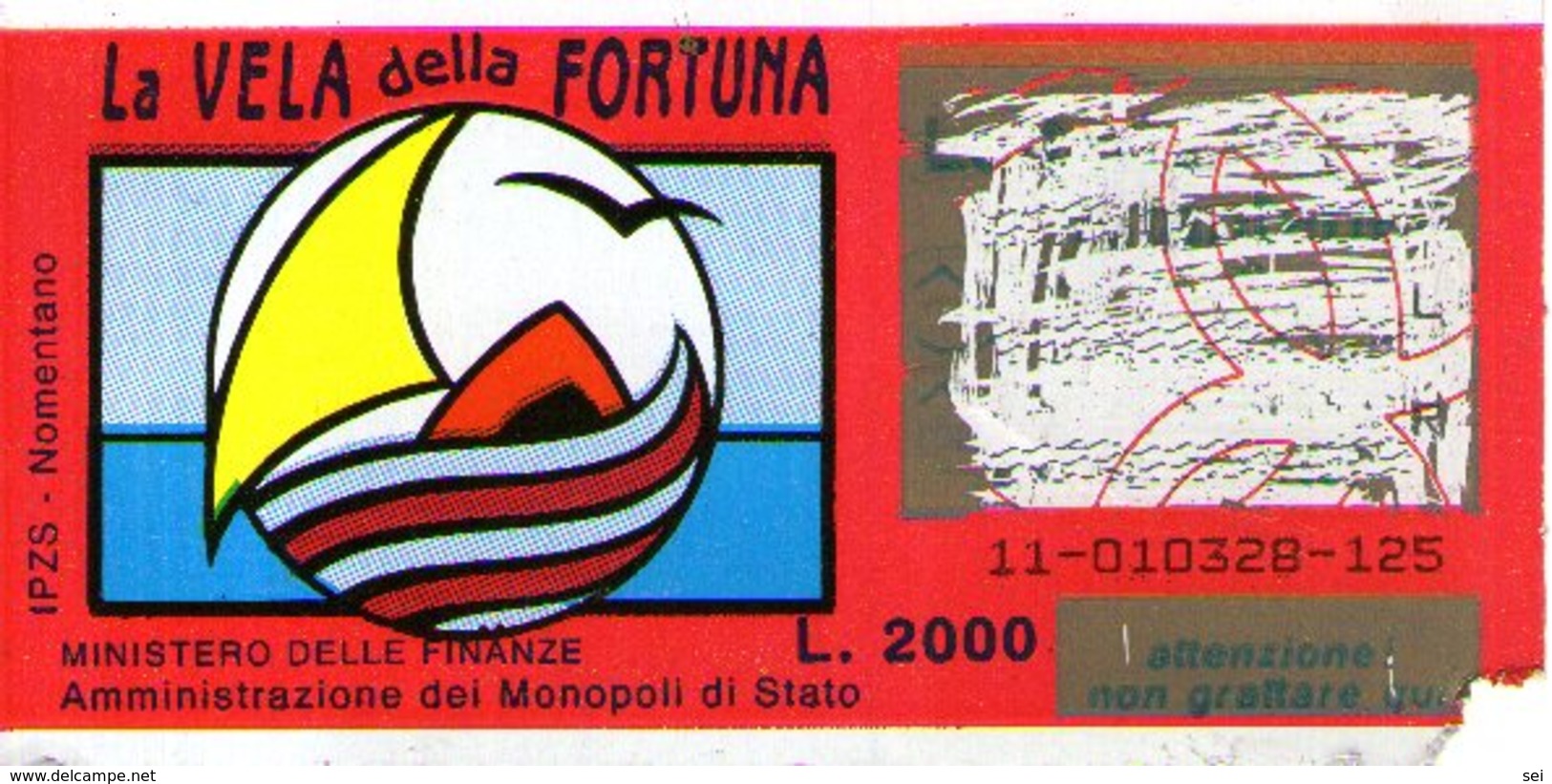 B 2352 - Gratta E Vinci, La Vela Della Fortuna - Biglietti Della Lotteria