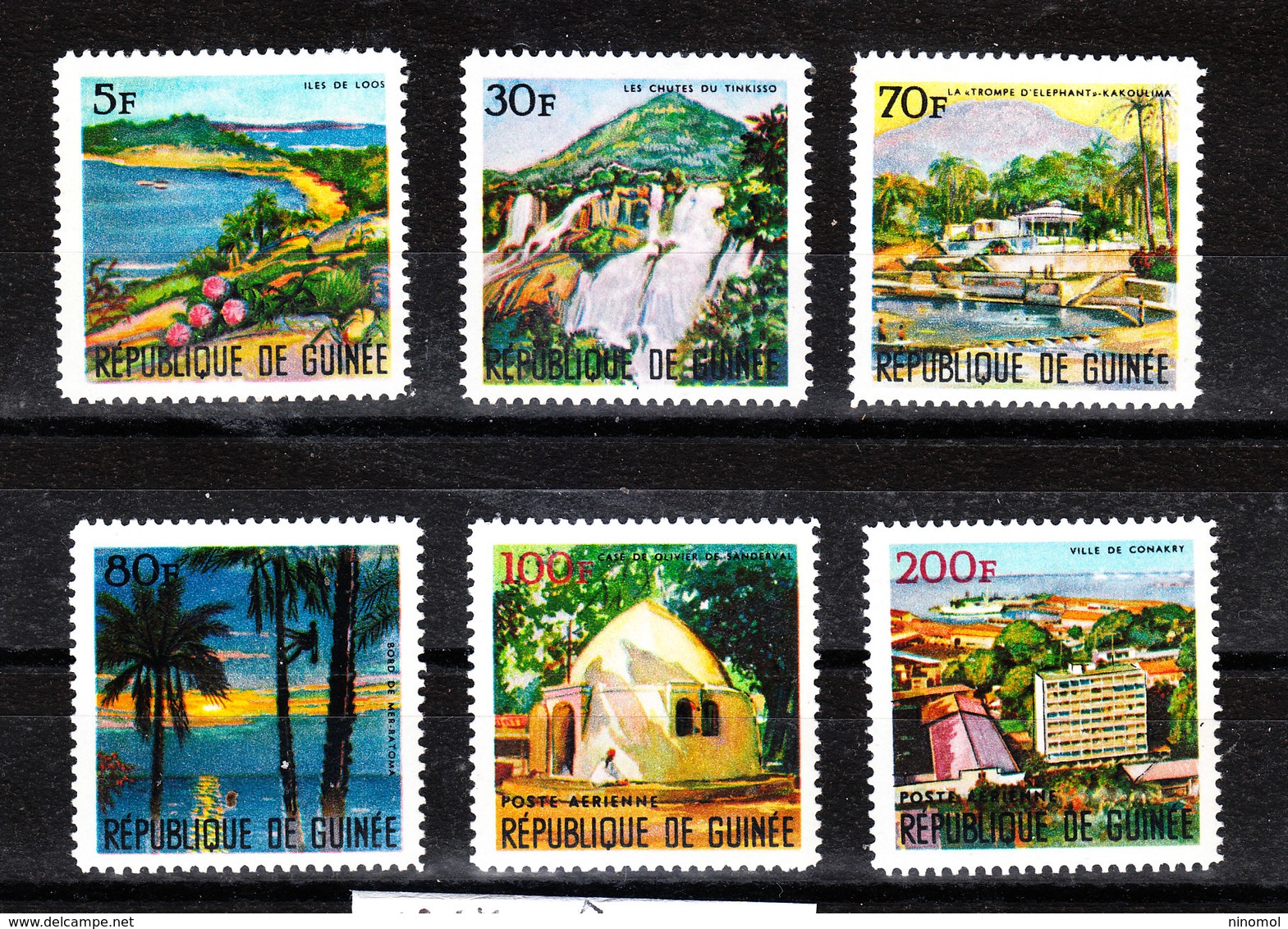 Guinea - 1967. Vedute Di Guinea: Los Island, Tinkisso Falls, Capitale Conakry, Complete MNH Series - Geografia