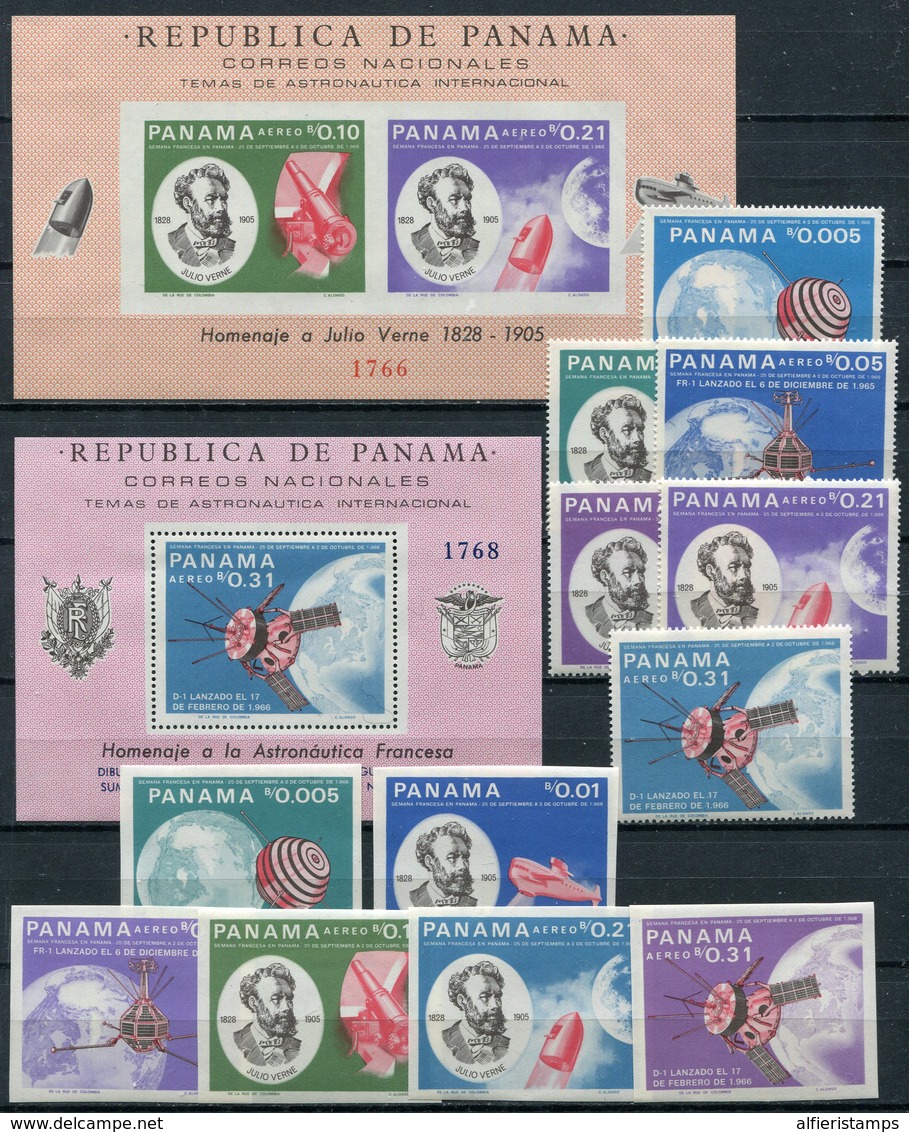 1966 - PANAMA-  ESPACE- VERNE-CPL.SETS + S.S.  -  M.N.H.- LUXE !! - Panamá