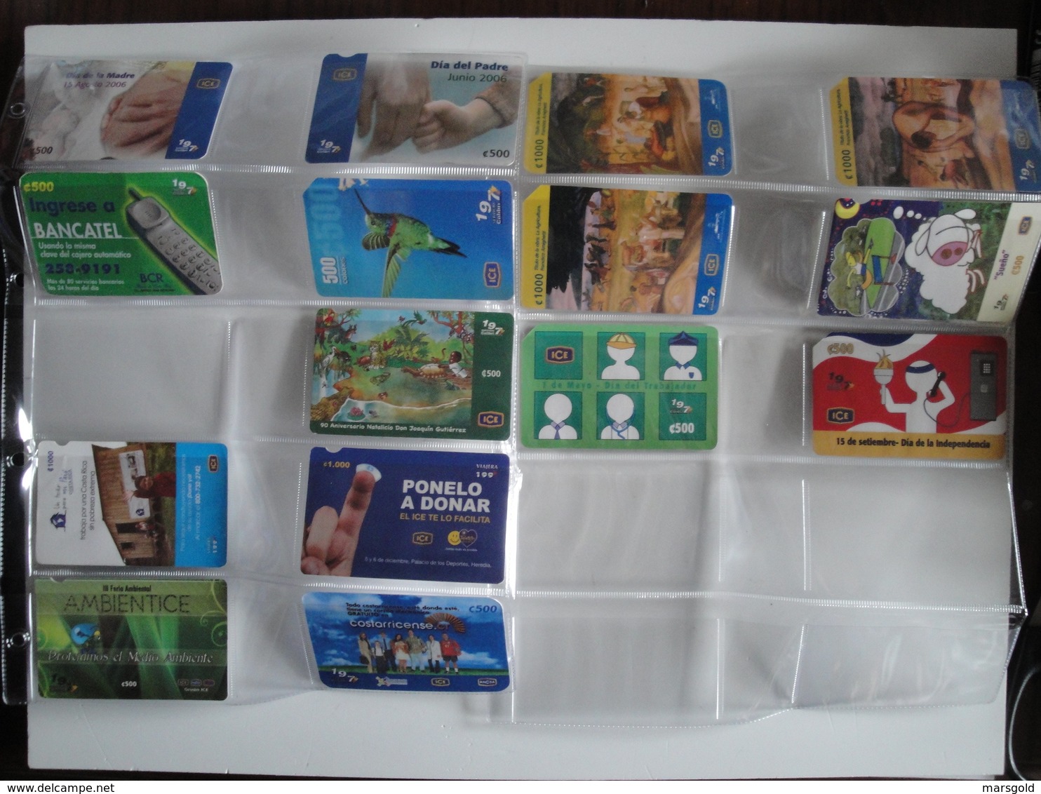 Collection of 227 chip and remote phonecards from Costa Rica - all different