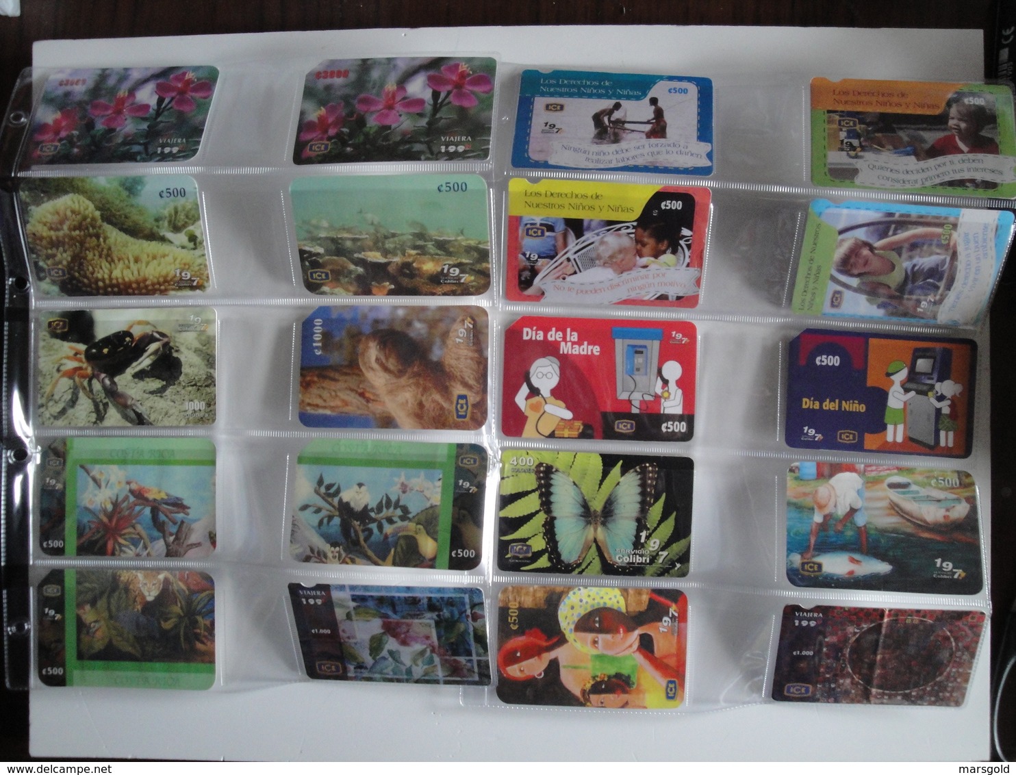 Collection of 227 chip and remote phonecards from Costa Rica - all different