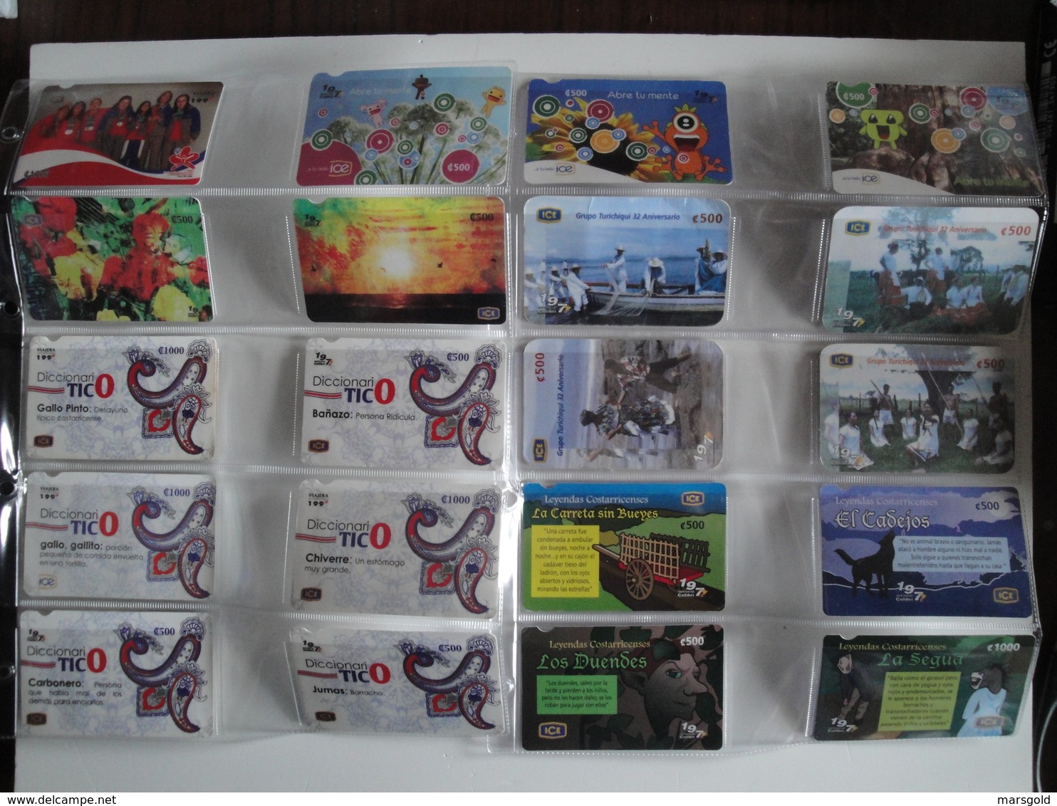 Collection of 227 chip and remote phonecards from Costa Rica - all different