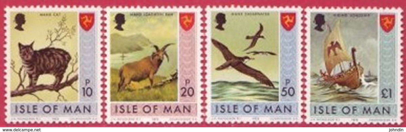 Isle Of Man The Original 4 High Value Definitives From 1973 - 10p, 20p, 50p & £1 U/M - MNH - Isle Of Man