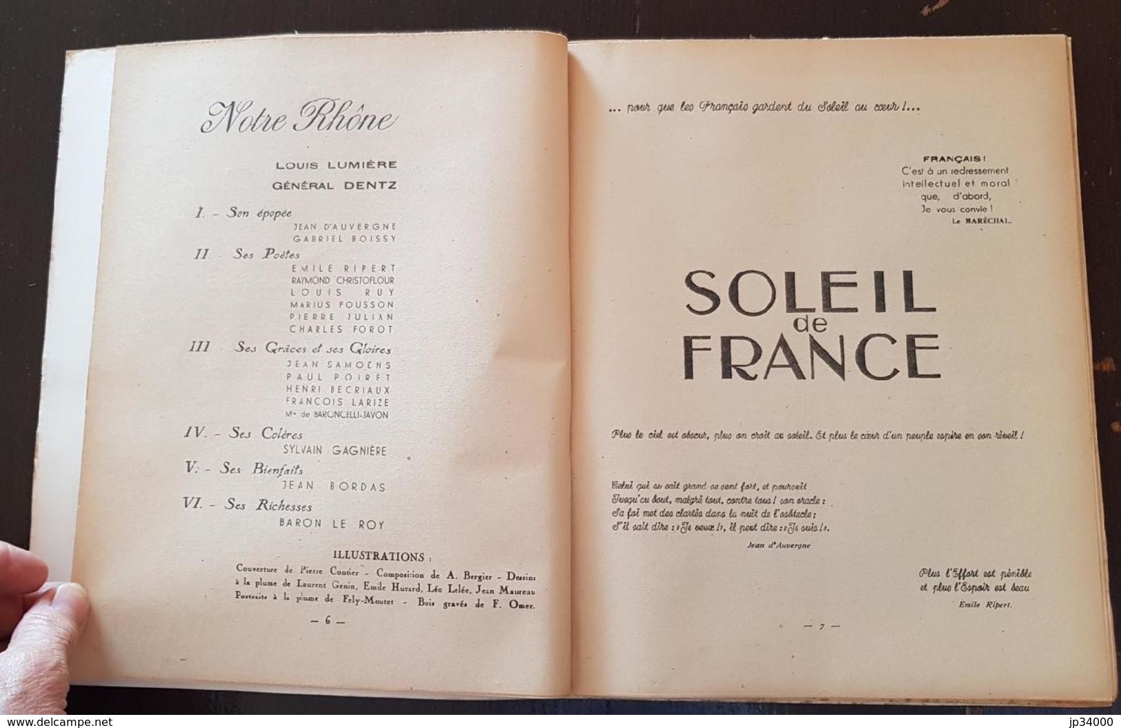 SOLEIL DE FRANCE Sur Notre Rhone 1942 Académie Des Poetes. (régionalisme Languedoc) - Languedoc-Roussillon