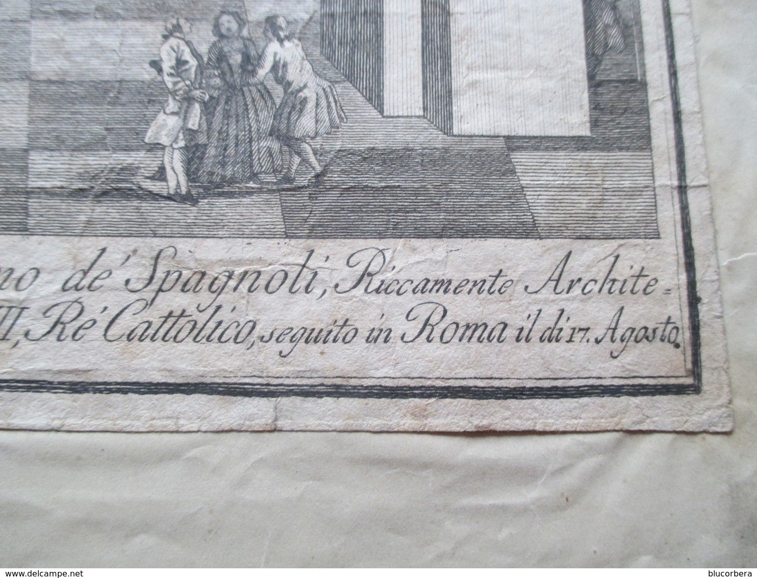 1789 FUNERALI CARLO III DI BORBONE  NELLA CHIESA DI S. GIOVANNI DEI SPAGNOLI 17 AGOSTO INC. - Litografia