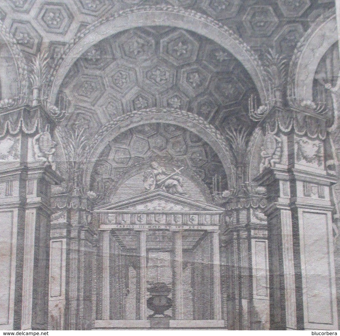 1789 FUNERALI CARLO III DI BORBONE  NELLA CHIESA DI S. GIOVANNI DEI SPAGNOLI 17 AGOSTO INC. - Litografia