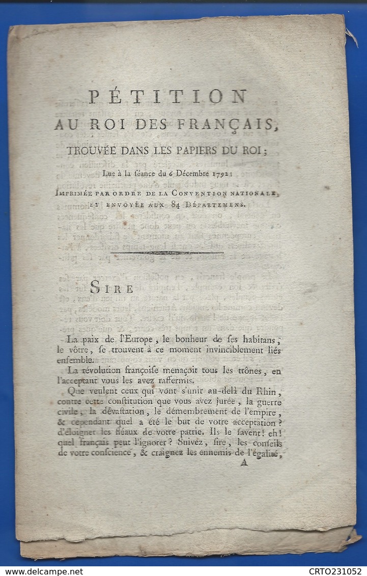 Pétition Au Roi Des Français 6 Décembre 1792      66 Pages - Ex-libris
