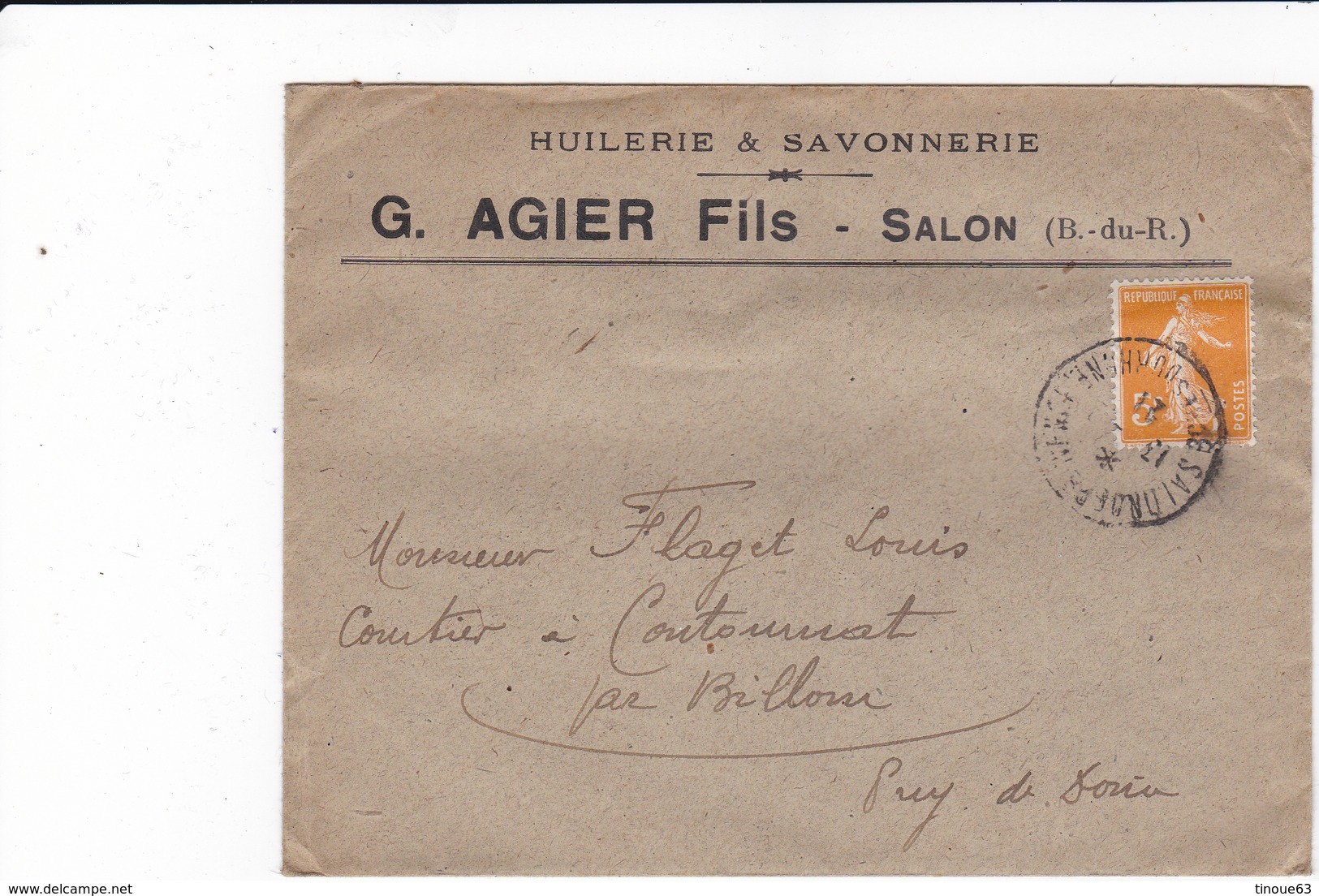 13 - SALON DE PROVENCE - Tarif Année 1921 - Huilerie - Savonnerie Agier Fils - 1900 – 1949