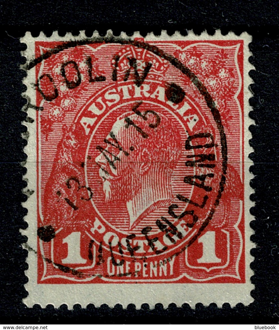 Ref 1258 - 1915 Australia KGV 1d Head Used Stamp - Wooroolin Queensland Postmark - Oblitérés