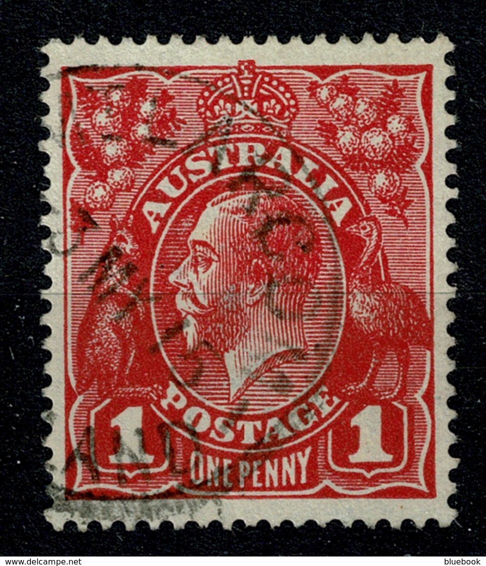 Ref 1258 - 1915 Australia KGV 1d Head Used Stamp - Rare Mount Larcom Queensland Postmark - Gebraucht