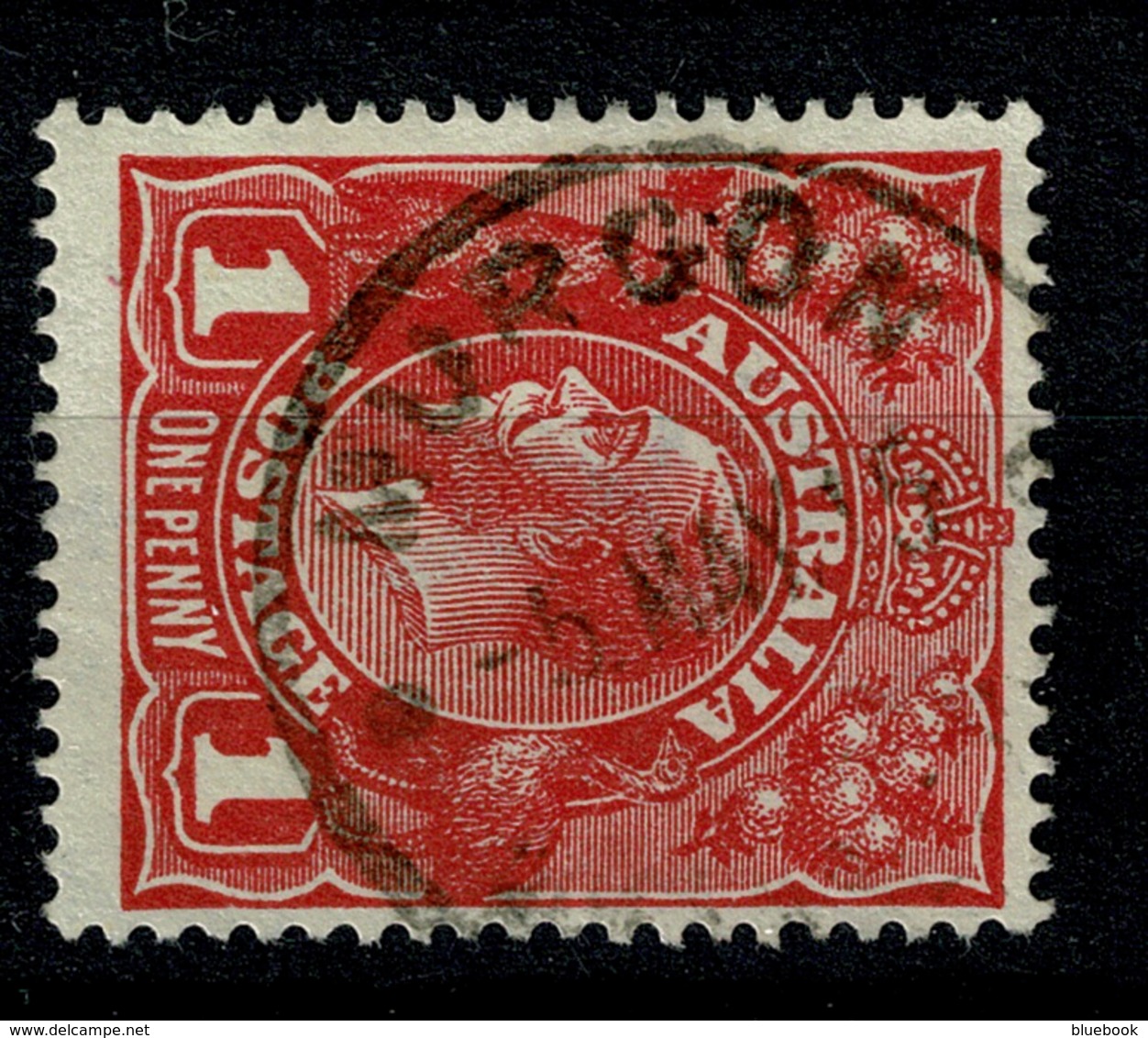Ref 1258 - 1915 Australia KGV 1d Head Used Stamp - Murgon Queensland Postmark - Gebraucht