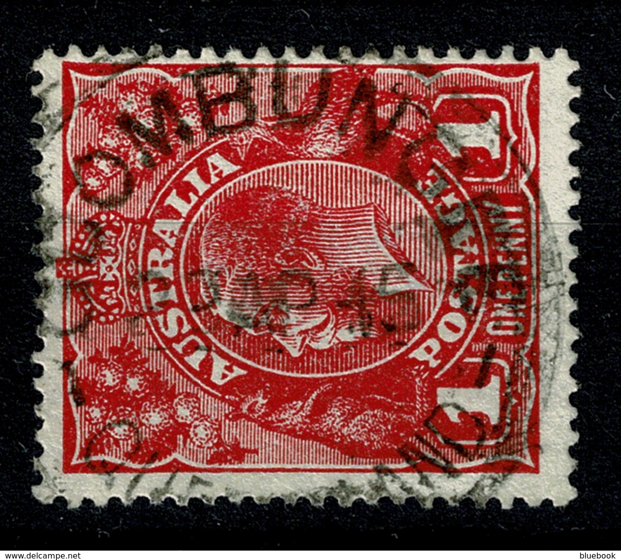 Ref 1258 - 1915 Australia KGV 1d Head Used Stamp - Coombungee Queensland Postmark - Usados