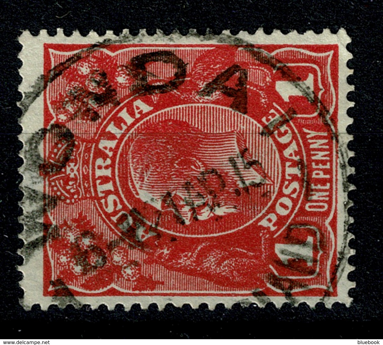 Ref 1258 - 1915 Australia KGV 1d Head Used Stamp - Scarce Wondai Queensland Postmark - Usados